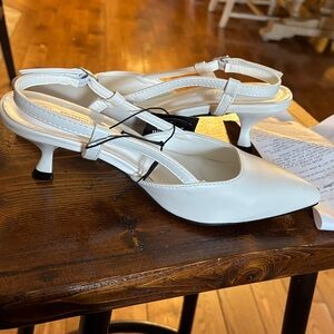 New with tags White Slingback Heels